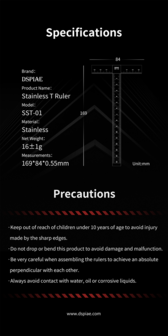 DSPIAE Stainless Steel T-Ruler SST-01