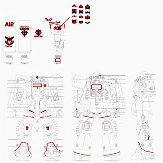 Flaming-Snow MG-32 Red or Green Zaku II Fluorescent