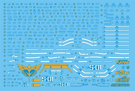 Delpi-Decal MG Sazabi White &amp; Gold Part Holo