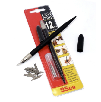 9-Sea Easy Grip Hobby Knife Including 12 blades