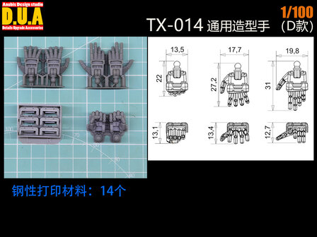 Anubis TX-014 1/100 MS Hands for Zaku