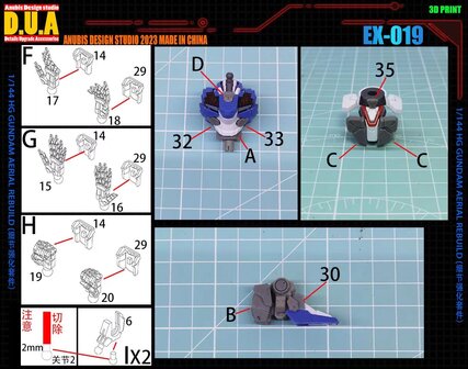 Anubis EX-019 HG Gundam Aerial Rebuild Upgrade Parts