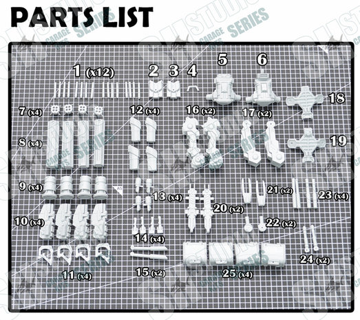 RG MSN-04 Sazabi Dual Gatling Gun plus Metal Chains (Resin Kit)