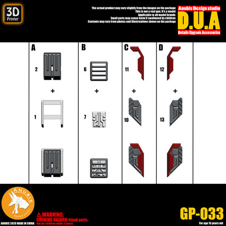 Anubis GP032 HG RX-78-2 40th Detail Set