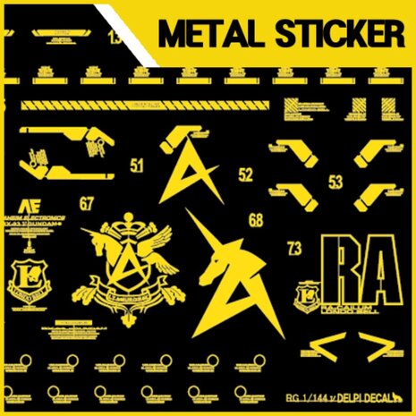 Delpi-Decal RG RX-93 Nu Stickers Metal Gold