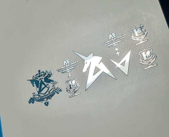 Delpi-Decal RG RX-93 Nu Symbol Stickers Metal Silver