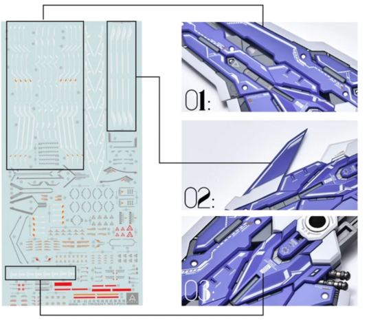 Ainta Decal For GWS-01 Trident Weapon (Low Visibility)