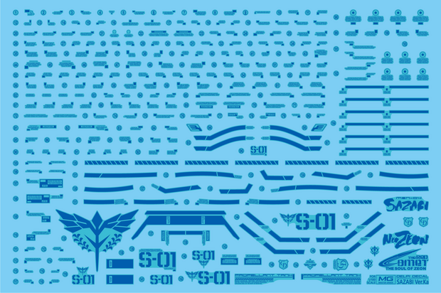 Delpi-Decal MG Sazabi Blue Holo