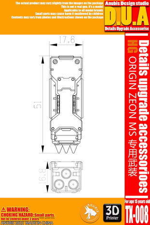 Anubis TX-008 HG Origin ZEON MS Shoulder Armor Upgrade