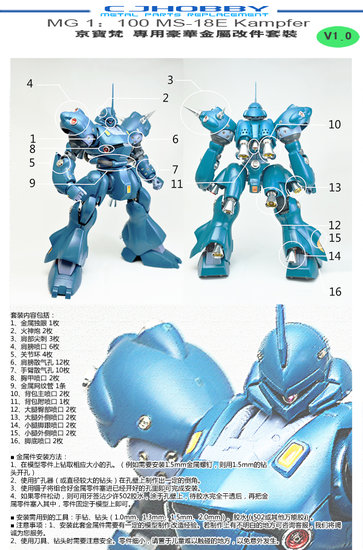 CJ Hobby MG Kampfer Metal Set 16 Options