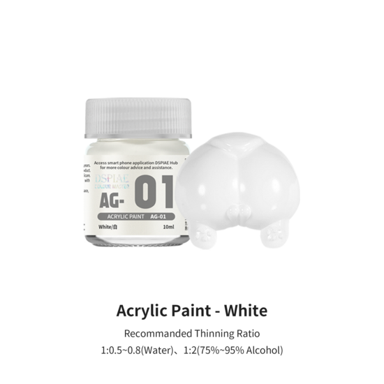 DSPIAE Acrylic Model Paints 10ml White AG-01