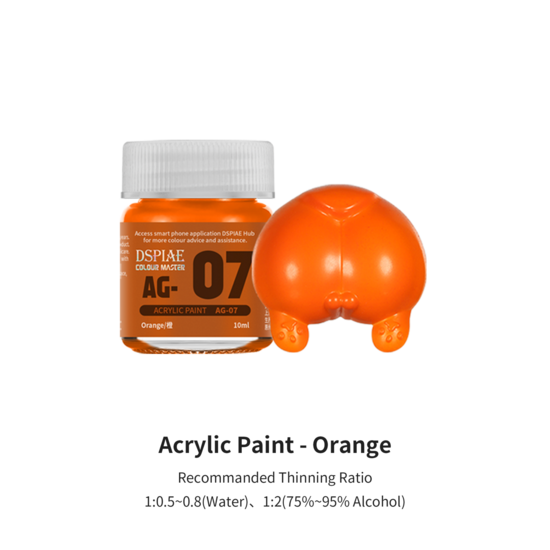 DSPIAE Acrylic Model Paints 10ml Orange AG-07