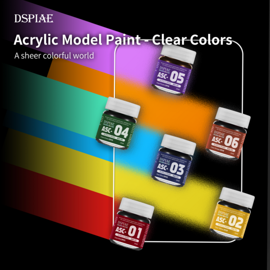 DSPIAE Acrylic Model Paints 10ml Clear Red ASC-01