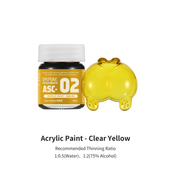 DSPIAE Acrylic Model Paints 10ml Clear Yellow ASC-02