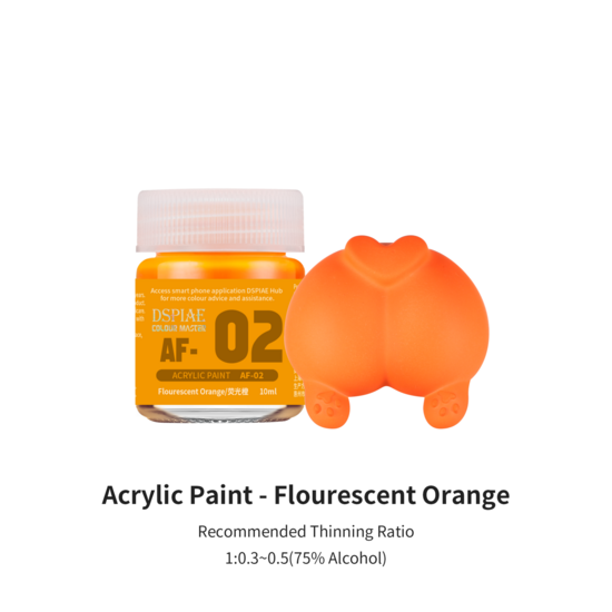 DSPIAE Acrylic Model Paints 10ml Fluorescent Orange AF-02