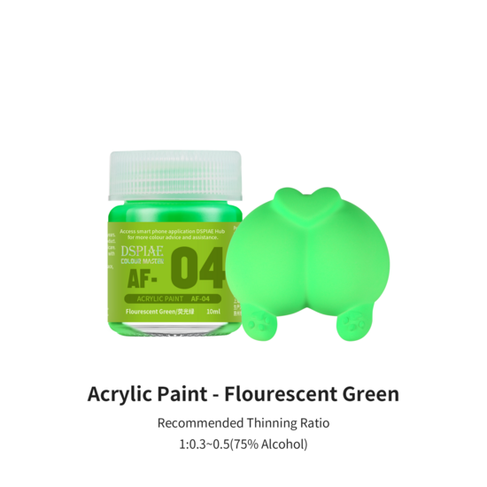 DSPIAE Acrylic Model Paints 10ml Fluorescent Green AF-04