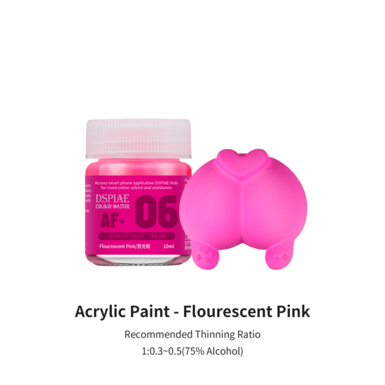 DSPIAE Acrylic Model Paints 10ml Fluorescent Pink AF-06