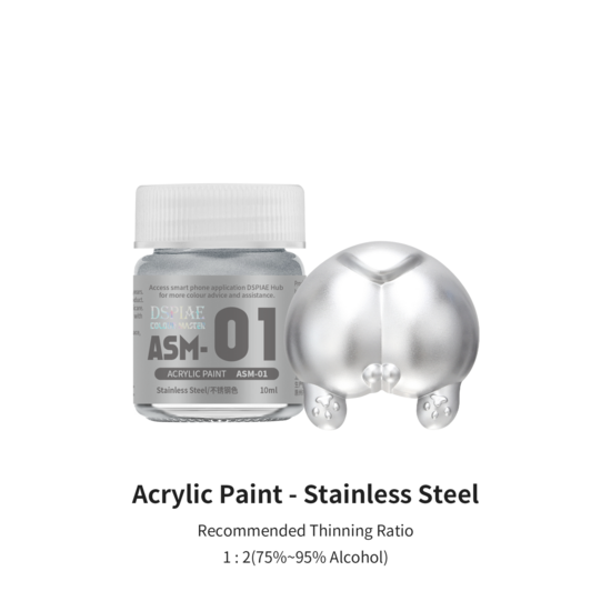 DSPIAE Acrylic Model Paints 10ml Stainless Steel ASM-01