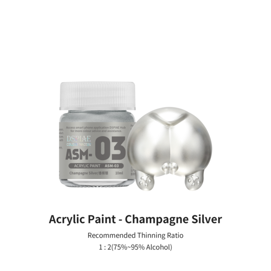 DSPIAE Acrylic Model Paints 10ml Champagne Silver ASM-03