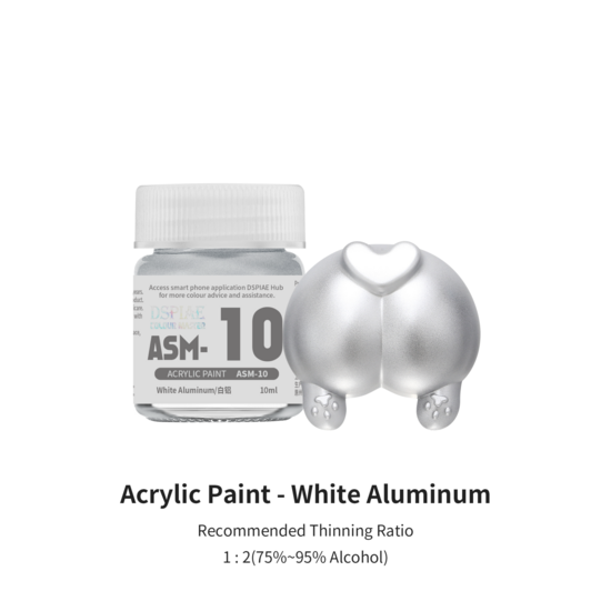 DSPIAE Acrylic Model Paints 10ml White Aluminum ASM-10