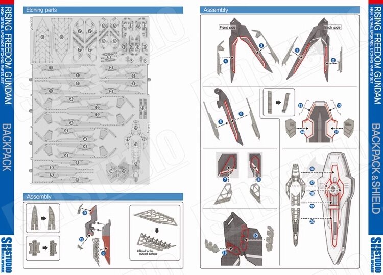 SH Studio HG Rising Freedom Gundam SHEU041 Photo Etch Set