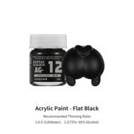 DSPIAE Acrylic Model Paints 10ml Flat Black AG-12