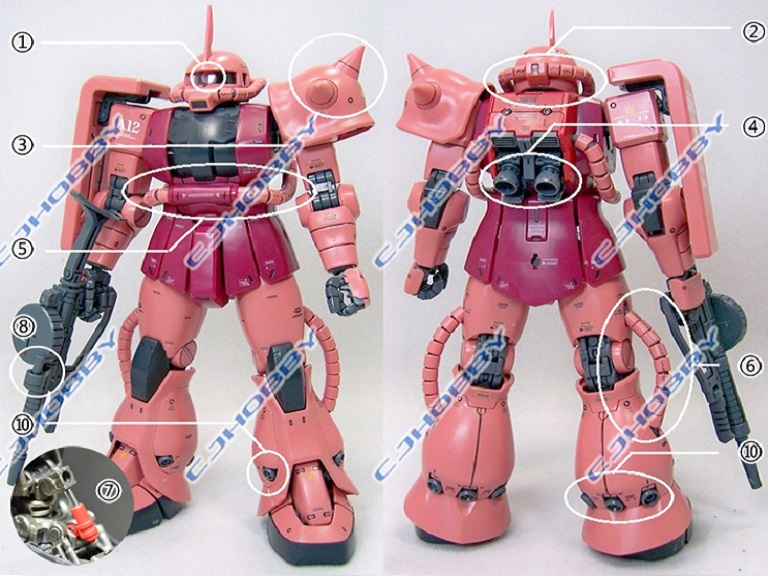 Zaku II Metal Upgrade Set MS-06S MG v3.0 CJ Hobby - Zeonmarket